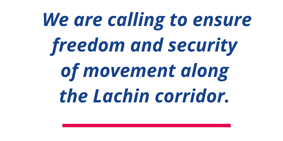 PIN calls for the honouring of agreements to ensure freedom and security of movement along the Lachin corridor
